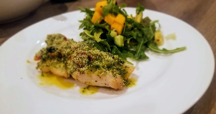 Herb Crusted Brill w/ Tomato & Basil Salsa