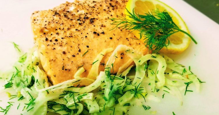 Salmon with Fresh Fennel Slaw